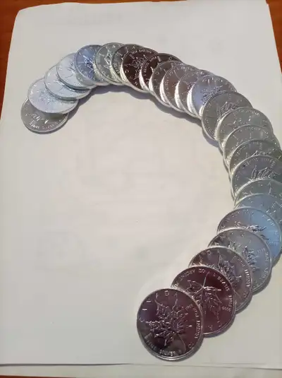 Canadian Silver Maple Leaf Coins - .9999 Fine Silver, View more