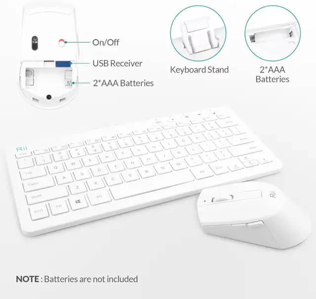 Wireless Keyboard and Mouse Combo - White in Mice, Keyboards & Webcams in City of Toronto - Image 5