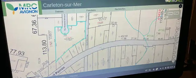 Terrain à vendre.  Carleton-sur-Mer