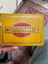 100 yr old Metal Cigarette box gold flake 