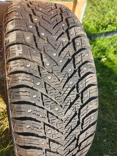 Used one season. 235/60 R18. Studded and on 2025 Buick Envision steel rims. No rust . Sensors added