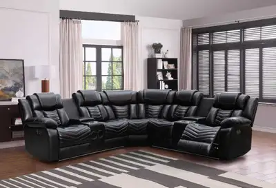 Brand New Recliner Sectional – Full Recliner Living Room Set, View more