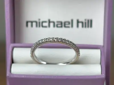 SIZE 5 MICHAEL HILL 14 CARAT MICRO PAVE DIAMOND RING 0.20 TDW, View more