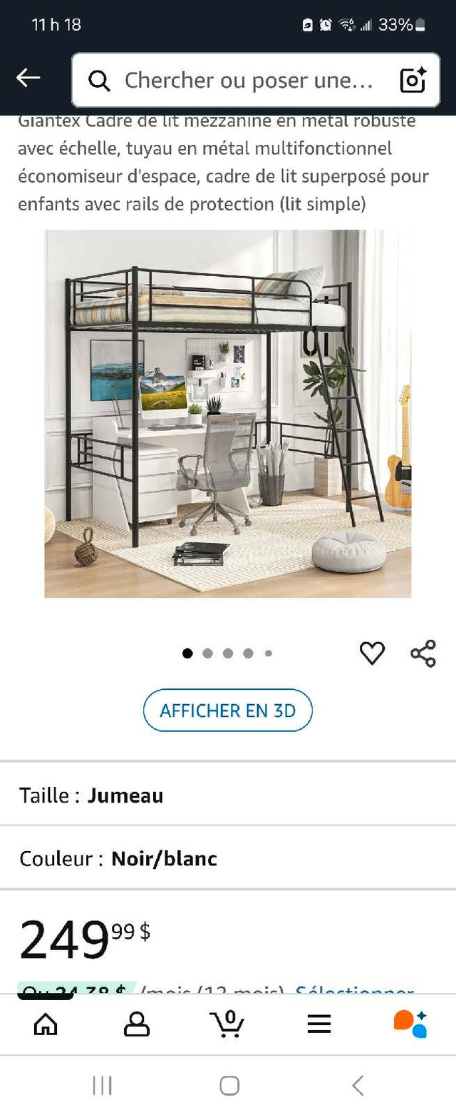 lit mezzanine dans Lits et matelas  à Sherbrooke