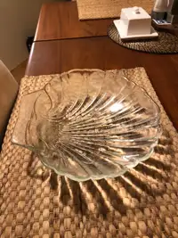 Vintage Large Shell Glass Dish