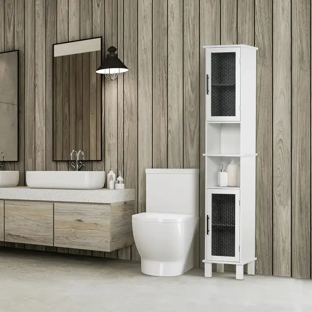 13.25"W x 11.75"D x 69.5"H Tall Bathroom Cabinet, White in Home Décor & Accents in Markham / York Region - Image 10