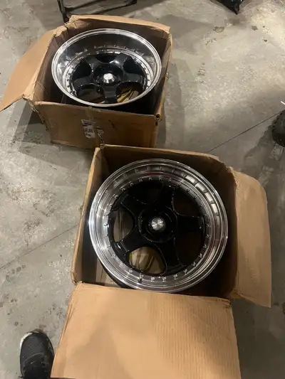 Brand new rim still in box never been mounted Four rims total Bolt pattern 5x114.3 Rear rim size 18x...