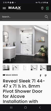 Maxx Reveal Sleak Shower Door