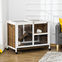 Indoor Rabbit Hutch with Wheels