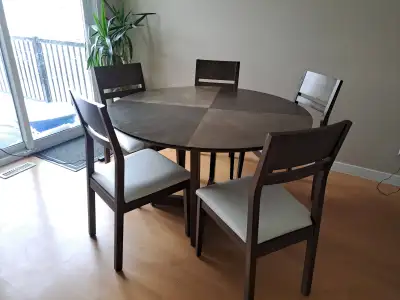 Dining set - round table with 5 chairs, View more
