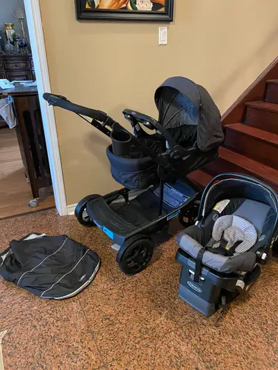 Graco stroller 5 in 1 with car seat , base , View more