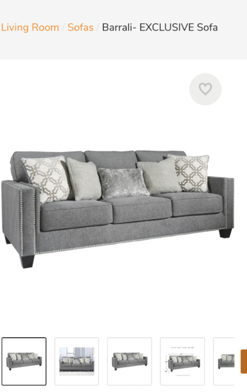 Chenille Stylish Large Capacity Sofa with Nickel nail head Trim in Couches & Futons in Mississauga / Peel Region - Image 2