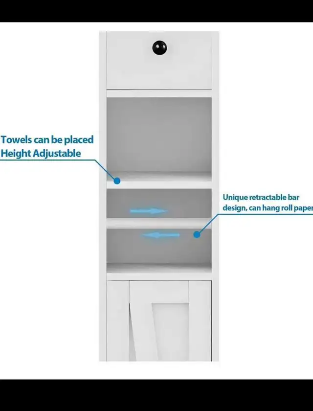 Bathroom Cabinet with Adjustable Shelf, Storage Cabinet for Smal in Bookcases & Shelving Units in Hamilton - Image 3