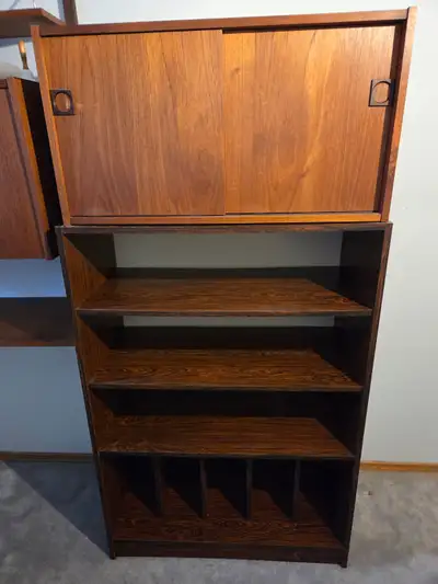 Authentic MCM Poul Cadovius 2-Piece Teak Wall Unit (Exc Cond.), View more