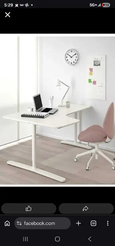 Bekant Corner Desk -  Full White -  Great Condition, View more