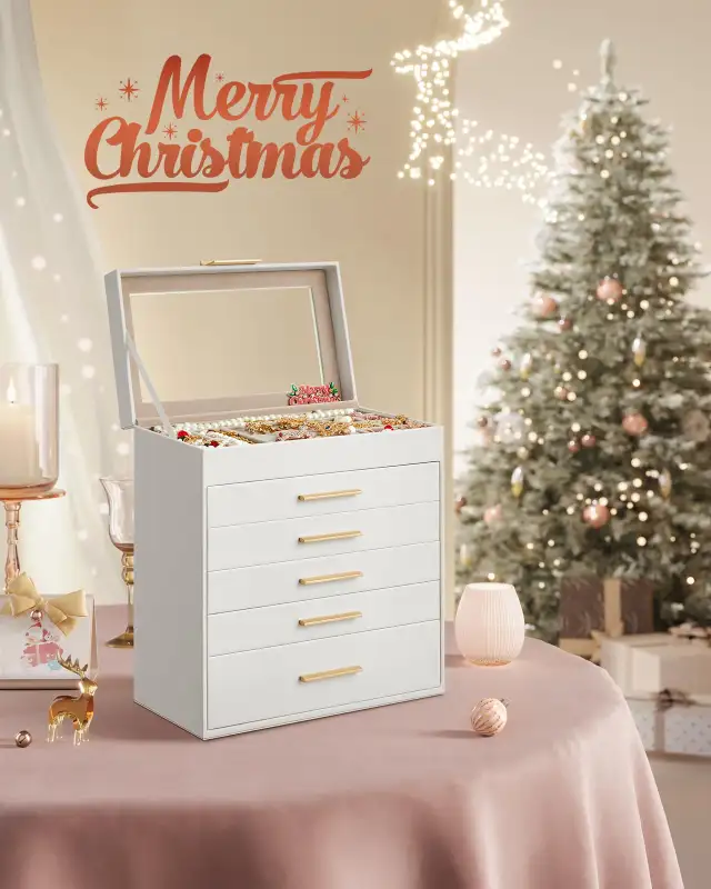 SONGMICS 6-Layer Jewelry Organizer with Glass Lid in Storage & Organization in Oshawa / Durham Region - Image 7