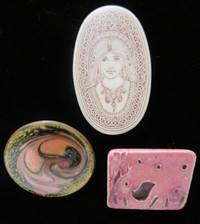 3 CANADIAN ARTISAN CRAFTED BROOCHES