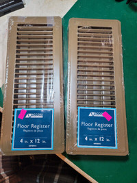 4"x12" new floor registers, 1 pair.