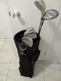 Assorted LH left handed Golf Clubs + Bag
