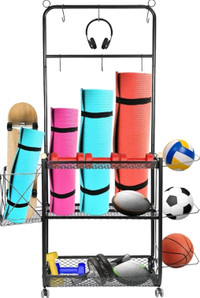 Home Gym Storage Rack on Wheels - Suitable for Dumbbells Kettle