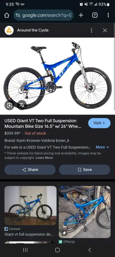 Giant VT Mountain Bike, View more