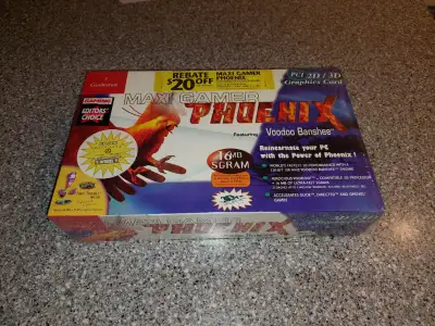 Here's a vintage Guillemot Maxi Gamer Phoenix 3D accelerator graphics card, this uses the 3dfx Voodo...