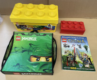 LEGO Storage Bins Four Item Lot Yellow 14 x 7 x 7 Red 8 x 4