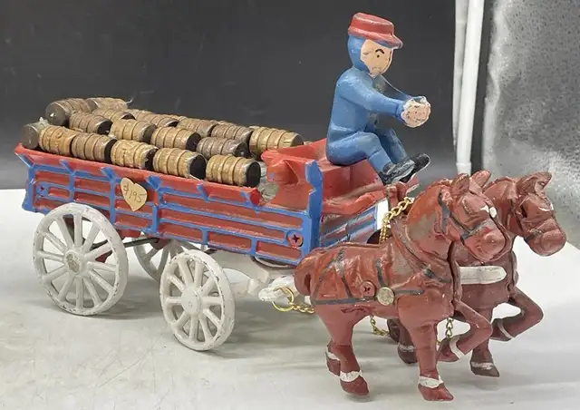 3 Cast Iron Clydesdale Wagons – Budweiser Style (Longest 30”) in Arts & Collectibles in Delta/Surrey/Langley - Image 5