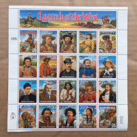 1993 US Postage STAMPS Legends Of The West - Cowboys and Indians