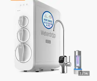Waterdrop reverse osmosis under counter water filtration system, View more