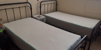 2 single size beds