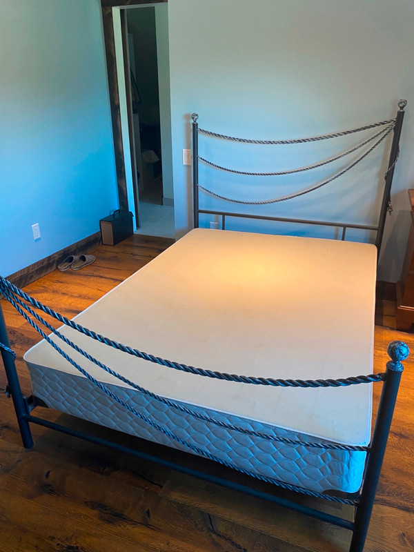 Handmade Wrought Iron Bed Frame + Box spring - Double bed in Beds & Mattresses in Oakville / Halton Region