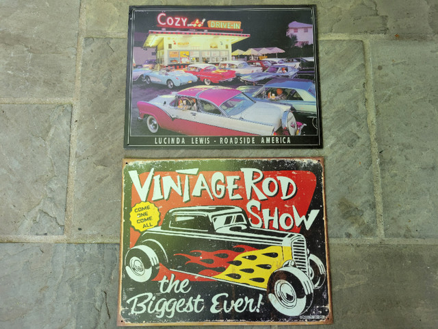 Vintage Car Hanging Tin Signs in Arts & Collectibles in Oakville / Halton Region
