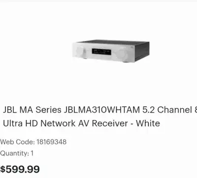 JBL HDMI Receiver with 2 JBL speakers, View more