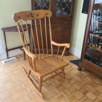 Solid maple vintage rocking chair