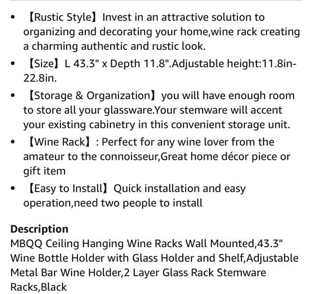 Brand New Ceiling Wine Rack  in Home Décor & Accents in Windsor Region - Image 4