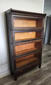 ANTIQUE OAK STACKING BARRISTERS BOOKCASE 