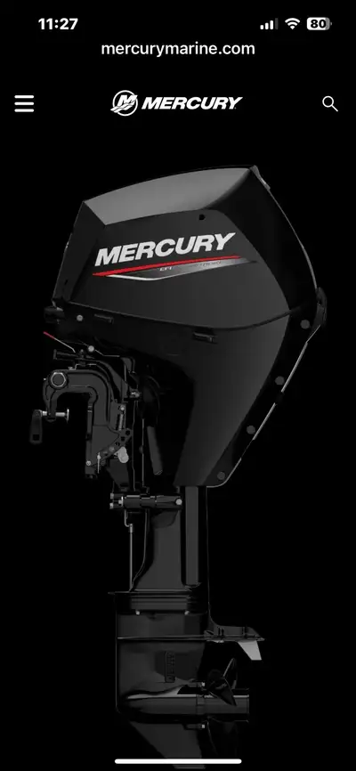 Brand New. 2026, 25 Hp Four Stroke. Mercury Outboard. Short Shaft, Electric Start. 7 year Mercury Wa...