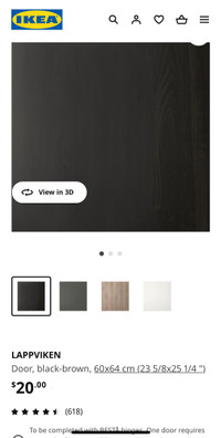 LAPPVIKEN 2 Black IKEA Doors (for BESTA)