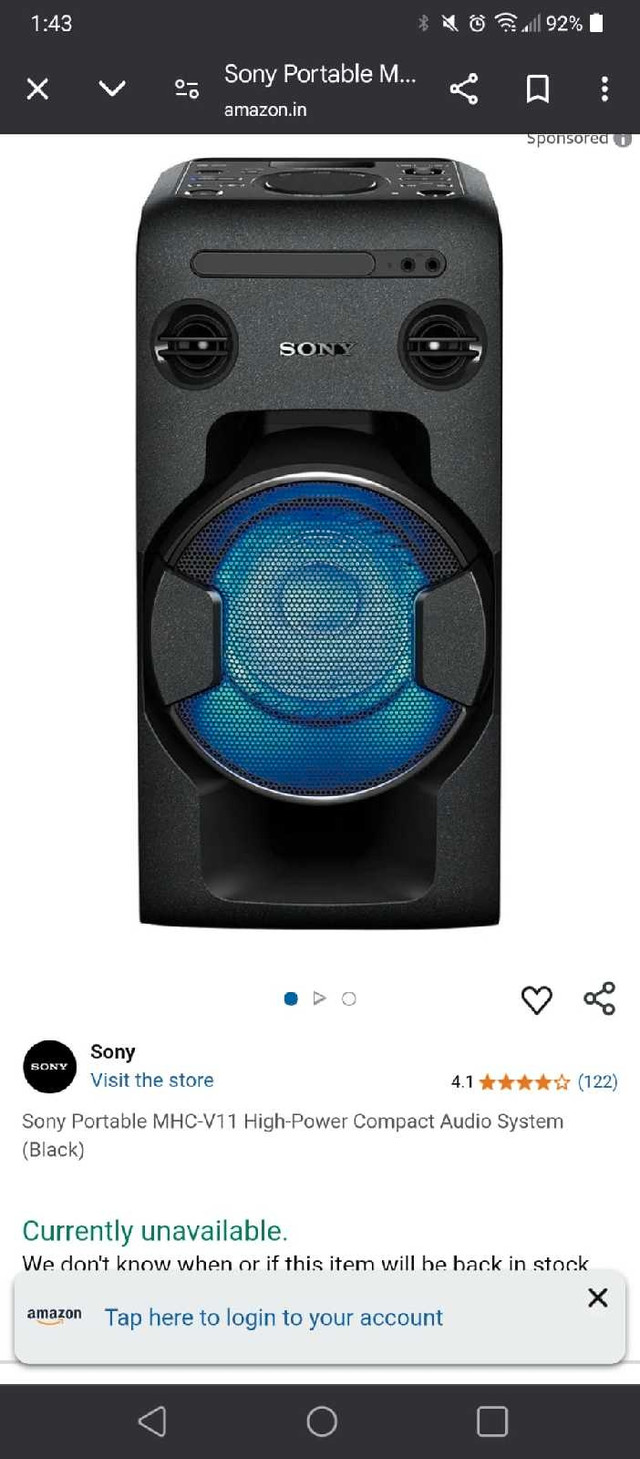 SONY MHC-V11 Speaker in Speakers in City of Toronto