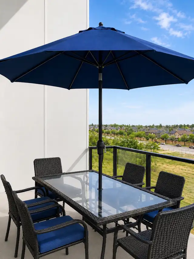 Patio Dining Set with Umbrella discount : $1100 to $650