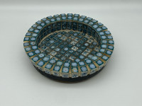 Antique Mosaic heavy ceramic art bowl ashtray