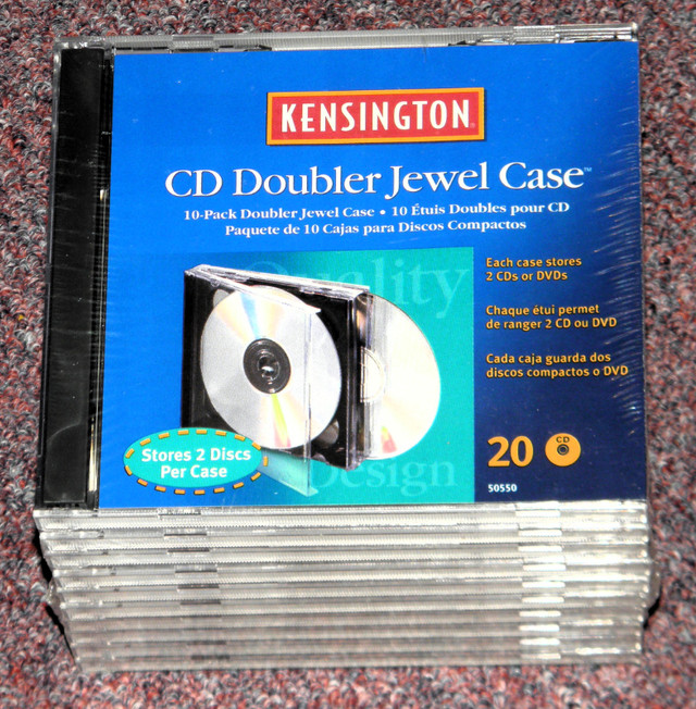 KENSINGTON CD Doubler jewel case 10 pack & about 190 envelopes in CDs, DVDs & Blu-ray in London
