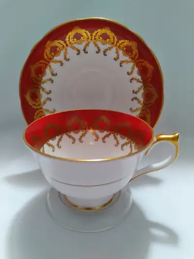A nice, vintage fine bone china cup and saucer by Aynsley, England with pattern 2731. It is in perfe...