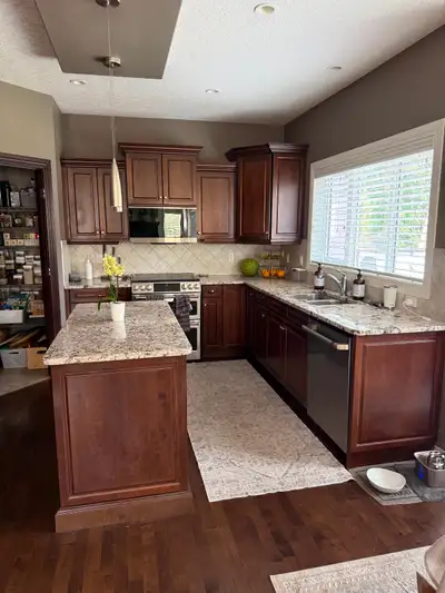 Maple Kitchen Cabinets, Island & Granite Countertops – OFFERS, View more