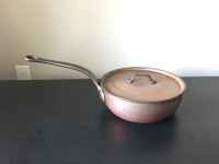 Sauciere Pan lid 24cm handcrafted FALK CULINAIR Copper cookware
