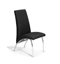 Black Synthetic Leather Chair with Chrome Legs