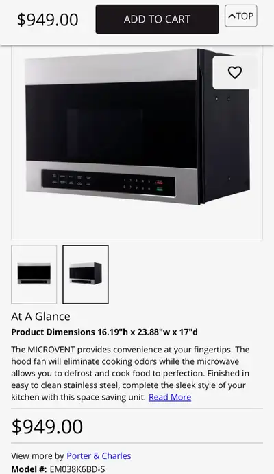 Selling 2. 24 inch OTR ( over the range microwave) with all mounting hardware and brackets retails f...