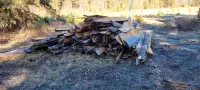 Fir slabs for firewood. 