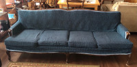 Blue wood couch